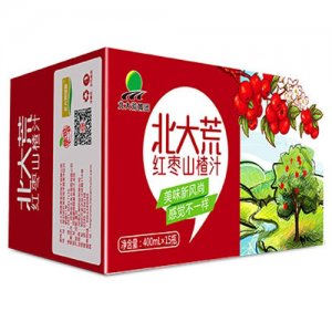 北大荒集团红枣山楂汁400mlx12瓶