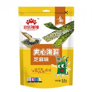 欢乐禧禧夹心海苔芝麻味12g自立袋