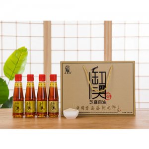 宏发祥缸头小磨芝麻香油238mlx4瓶