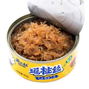 渔大叔海鲜零食即食瑶柱丝罐头90g