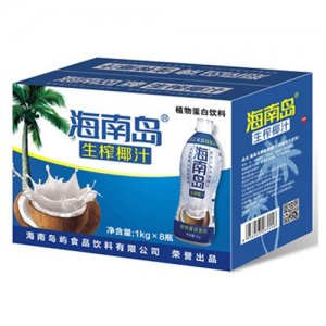 海南岛生榨椰汁1kgx8瓶装