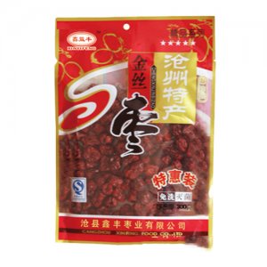 鑫益丰特惠装金丝枣300克