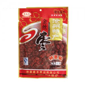 鑫益丰特惠装金丝枣400克