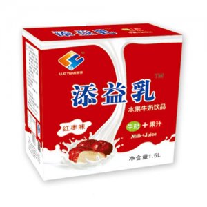 洛源添益乳红枣味水果饮品1.5L箱装