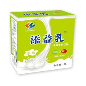 洛源添益乳原味水果牛奶饮品1.5L箱装