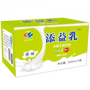 洛源添益乳原味水果饮品500mlx15瓶