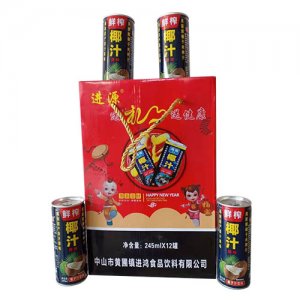 进源鲜榨椰汁饮料245mlx12罐