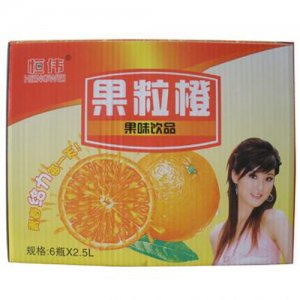 恒伟果粒橙果味饮品2.5L x6瓶