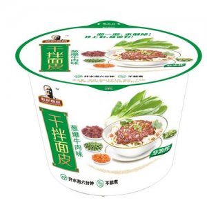 杜记食品葱爆牛肉味干拌面皮桶面