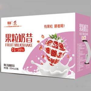 享益果粒奶昔乳酸菌草莓+椰果粒310mlx10