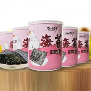 海味郎罐装海苔夹心脆花生味休闲食品