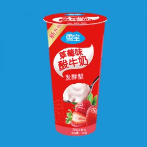 雪宝草莓味酸牛奶