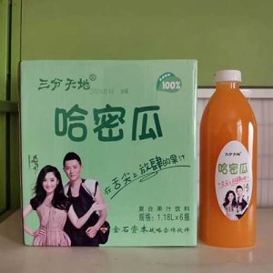三分天地哈密瓜果汁1.18L箱装