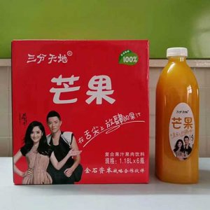三分天地芒果果汁1.18L箱装