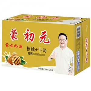 蒙初元核桃+牛奶高钙奶250mlx20盒