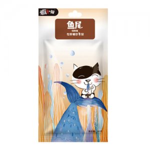 抓鱼的猫烧烤味鱼尾