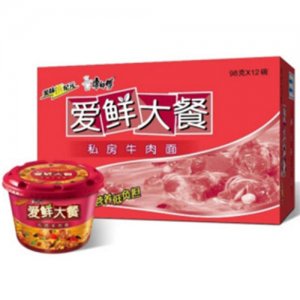 康师傅爱鲜大餐私房牛肉桶面箱装