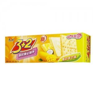 康师傅3+2苏打夹心饼干椰奶芒果味100g