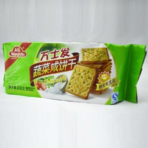 万士发蔬菜咸饼干200g
