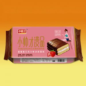 小帅才漫品草莓黑巧克力涂层蛋糕360g