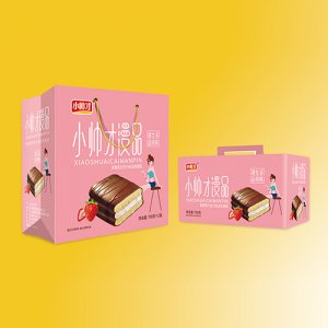 小帅才漫品草莓黑巧克力涂层蛋糕700克