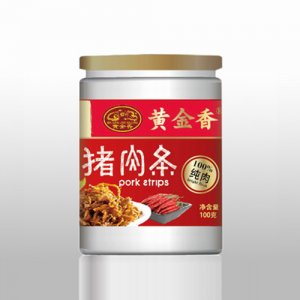 黄金香罐装香辣味猪肉条100g
