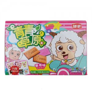 頂丰喜洋洋青青草原草莓味70g饼干