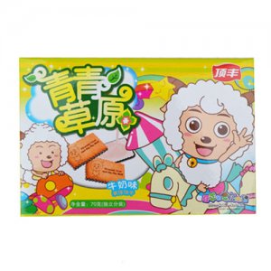 頂丰喜洋洋青青草原牛奶味70g饼干