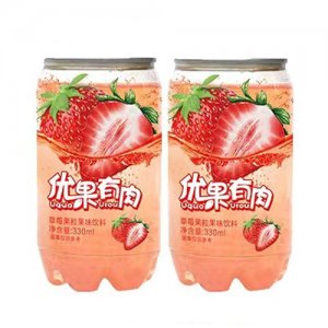 好梦优果优肉草莓果粒果味饮料330ml
