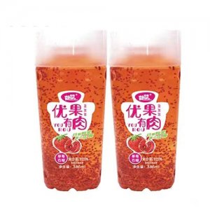 好梦优果优肉草莓石溜果粒果味饮料380ml