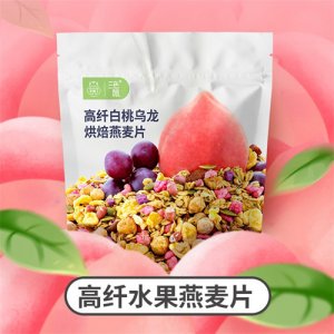 三色鼠高纤白桃乌龙水果麦片210g