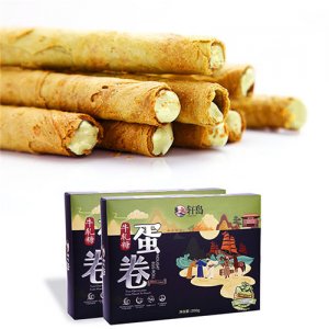 轩岛手工牛轧糖蛋卷抹茶味200g