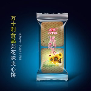 万士利菊花味夹心饼干