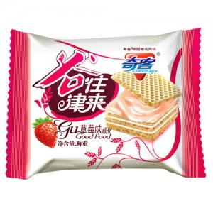 奇客草莓味威化饼干