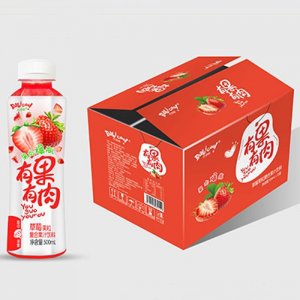 浩明有果有肉草莓果粒果汁500mlx15