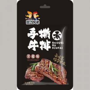 囍力兄弟手撕牛排黑椒味28克