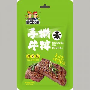 囍力兄弟手撕牛排泡椒味28克