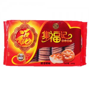 应得利集福记醇香奶味夹心饼干408克