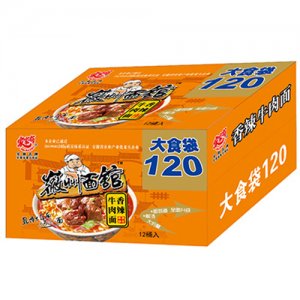 家家有大食袋120香辣牛肉面1x12桶箱装