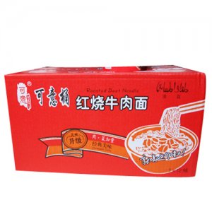 可意红烧牛肉面箱装桶面