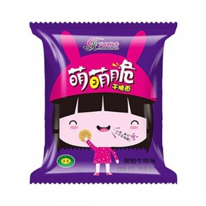 天虹欣秀萌萌脆黑椒牛排味干吃面干脆面58克