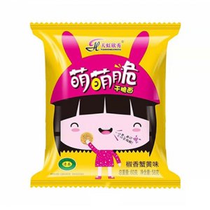 天虹欣秀萌萌脆椒香蟹黄味干吃面干脆面58克