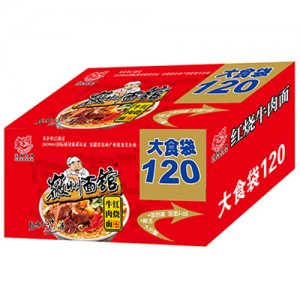 家家有大食袋120红烧牛肉面1x12桶箱装
