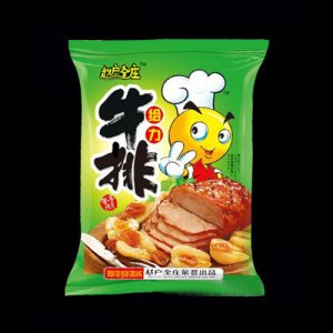 赵户全庄给力牛排膨化食品绿