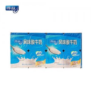 得益八连杯风味酸牛奶原味盒装