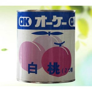 白浩飞桃罐头蓝盒