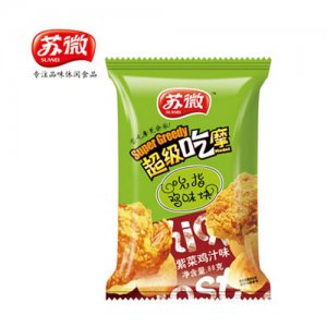 苏微超级吃摩吮指鸡味块紫菜鸡汁味