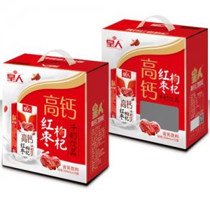 皇人高钙红枣枸杞牛奶饮品250mlx12盒