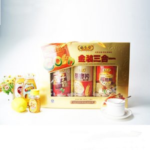惠生堂金装三合一礼盒-莲子羹+燕麦片+核桃粉600g