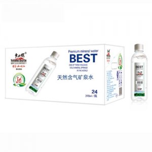 火山源天然含气重碳酸矿泉水PET塑瓶398mlx24瓶